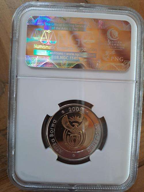** CRAZY R1 START ** NO RESERVE ** 2008 MANDELA 90TH BIRTHDAY R5 PROOF COIN PF69 **