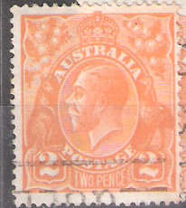 Australia 1918-23 2d Dull Orange KGV Used Stamp, SG62A