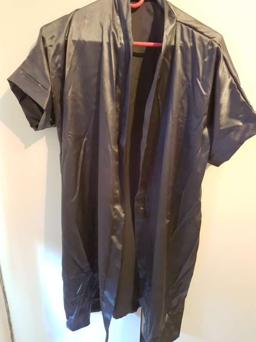 Grey silk robe