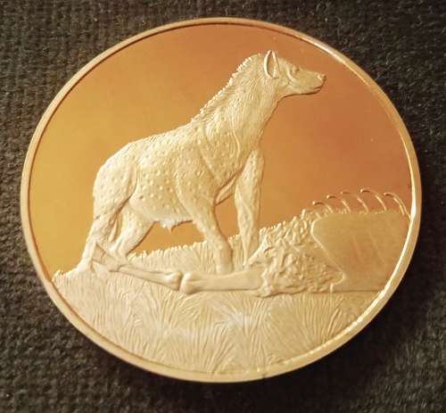 Gold Plated STG Silver Hyena Medallion