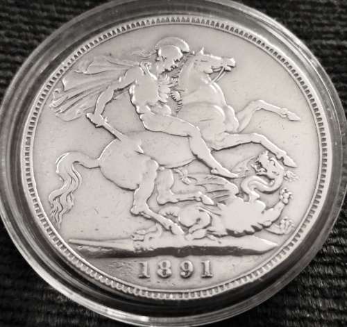 1891 Silver Queen Victoria Crown with capsule
