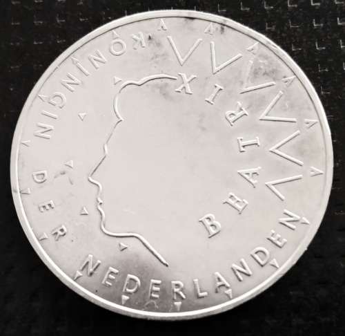 1987 Netherlands STG Silver 50 Gulden Anniversary crown size coin