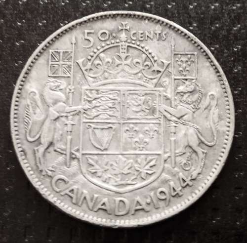 1944 Canada Silver 50c - 80% silver