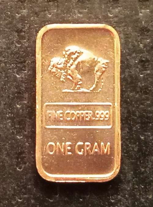 Copper 1g Buffalo Bullion Bar
