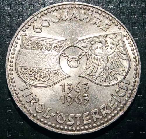 1963 Austria 50 Schilling - 600 year Tirol Anniversary