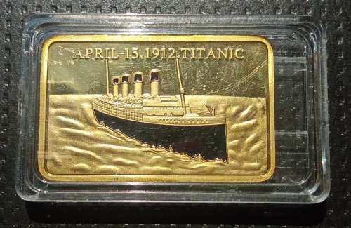 Titanic Commemorative Gold layered Bar - 38g with capsule