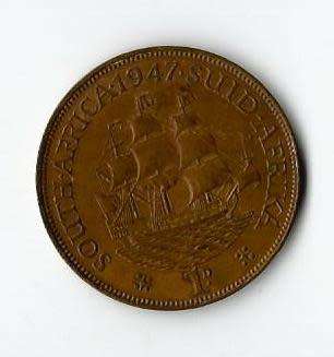 BARGAIN. South Africa Union 1947 set Pennies from A/UNC TO UNC