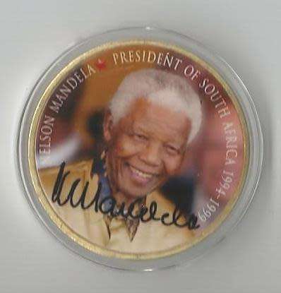 Bargain South Africa Mandela gold plated medallion
