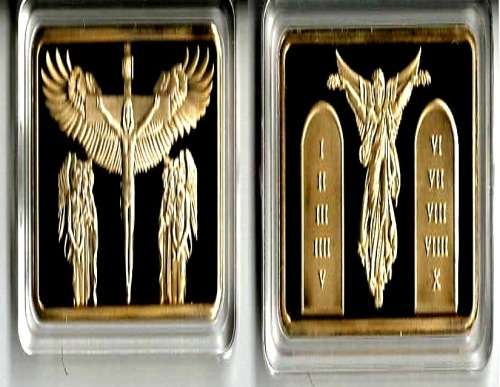 Bargain Ten Commandments Gold Clad Bar one Troyounce.999 Fine Gold
