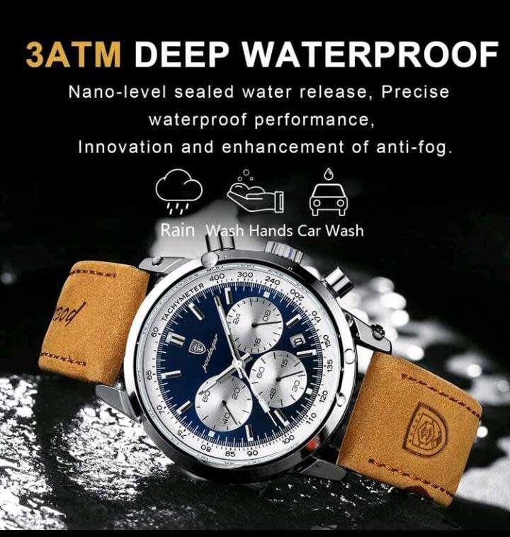 Poedagar - Men Luxury Leather German Quartz Watch *****MUST SEE*****R6000