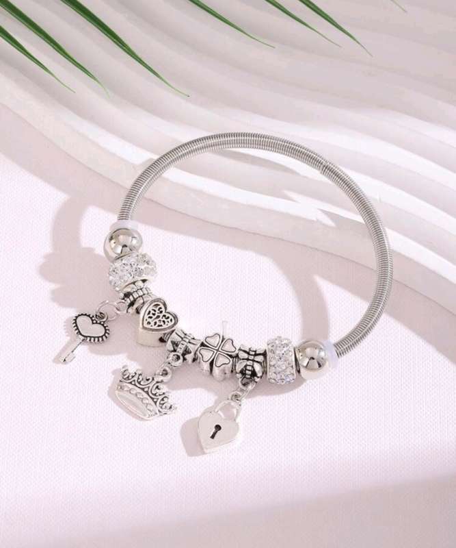 silver bracelet with charms