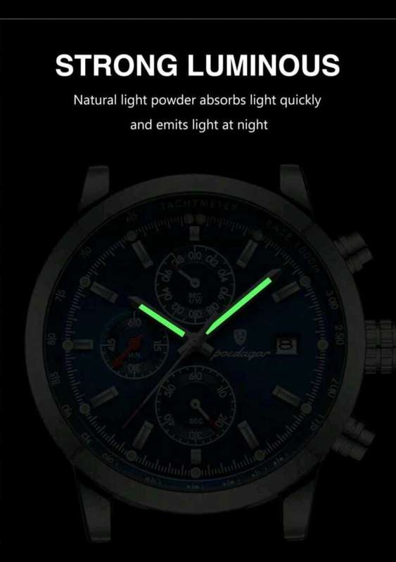 Poedagar - Men Luxury Leather German Quartz Watch *****MUST SEE*****R6000