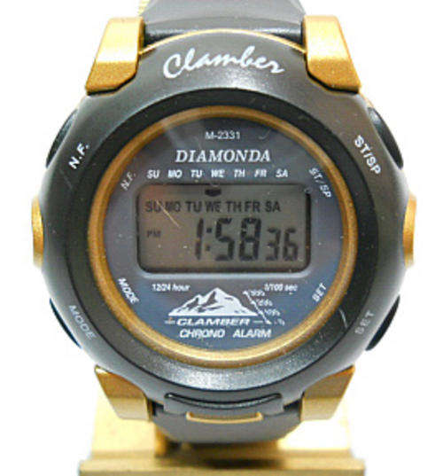 -MENS DIAMONDA ADJUSTABLE DIGITAL WATCH- *SILVER OR GOLD TONED COLOUR*