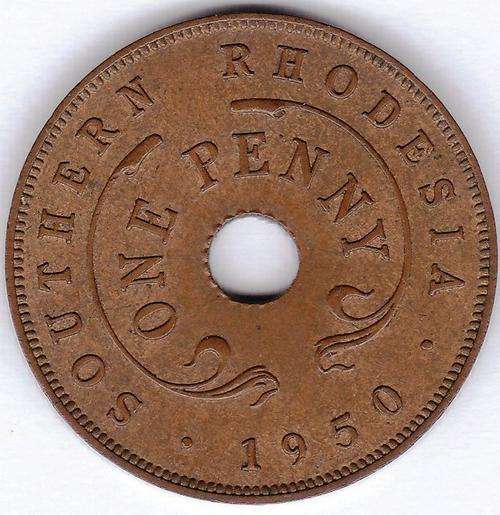 1950 SOUTHERN RHODESIA PENNY # BEAUTIFUL FOR GRADING#  FEW DAYS ONLY