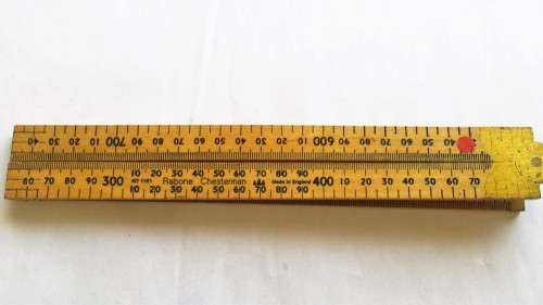 Rabone, No. 1161, wooden ruler, 1m, Made in England