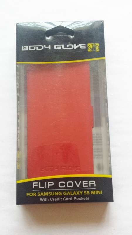 Flip cover for Samsung Galaxy S5 mini with credit card pockets, red