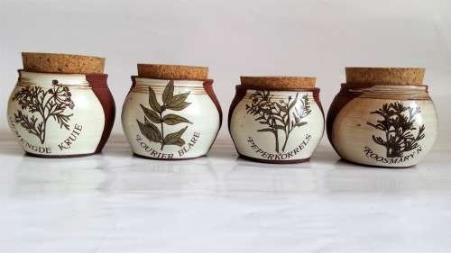 Four Ceramic Spice Containers