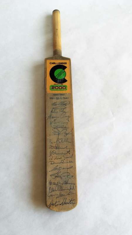 Mini Cricket Bat with Signatures, 1993/1994 SA Cricket Team