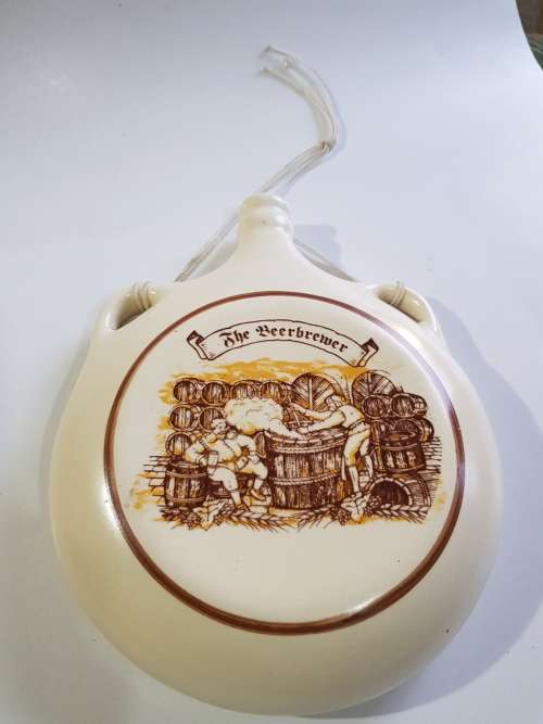 Decanter, Porcelain Wallplate, The Beerbrewer