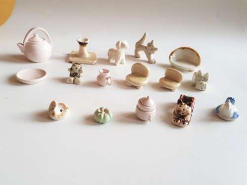 Collection of Miniature Porcelain Figurines, Ornaments