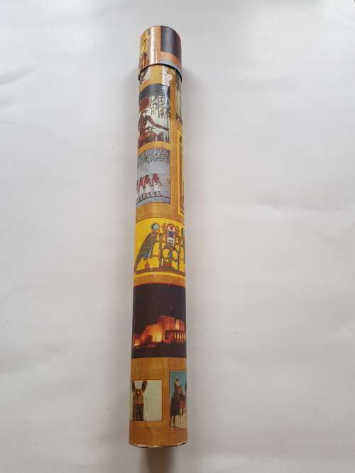 2 Pieces Egyptian Art Papyrus Painting, Signed with certificate, 60cm x 43cm
