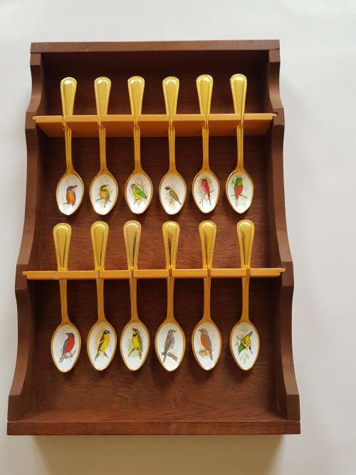 Gold Plated Display Spoons with Cabinet. Japan