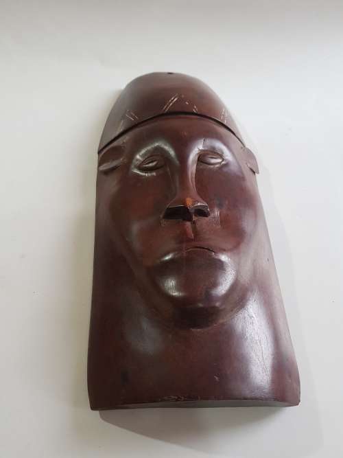 Wood Carved African Mask, Solid Wood