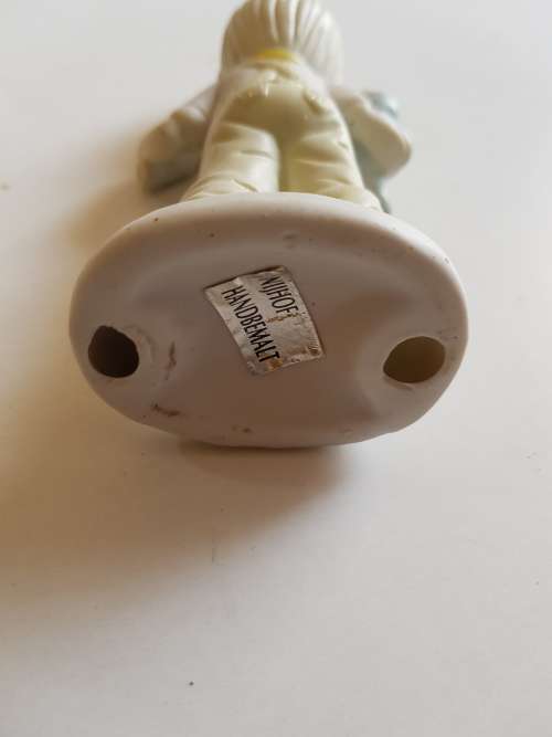 Porcelain Figurine, Baby with Teddy Bear, Nijhof Handbemalt