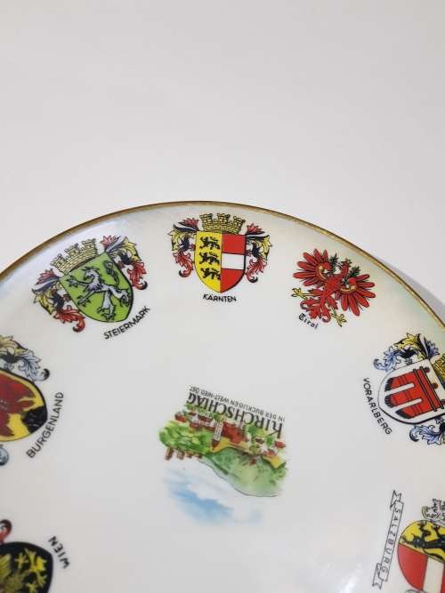 Collector Porcelain Plate with Cities Crests, Austria, EIGL