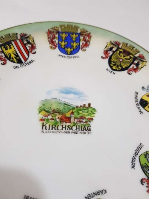Collector Porcelain Plate with Cities Crests, Austria, EIGL