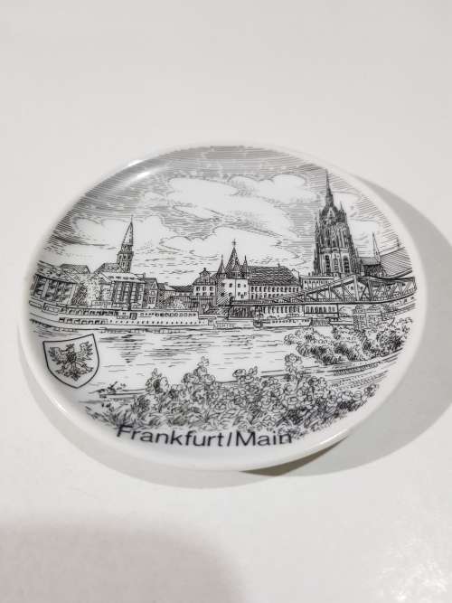 Mini Porcelain Plate, Frankfurt/Main, K+T, Bavaria, Germany