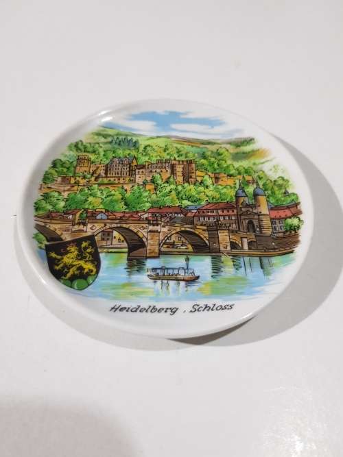 Mini Porcelain Plate, Heidelburg, Schloss, K+T, Germany