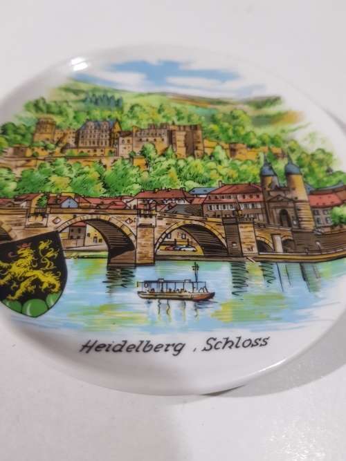 Mini Porcelain Plate, Heidelburg, Schloss, K+T, Germany