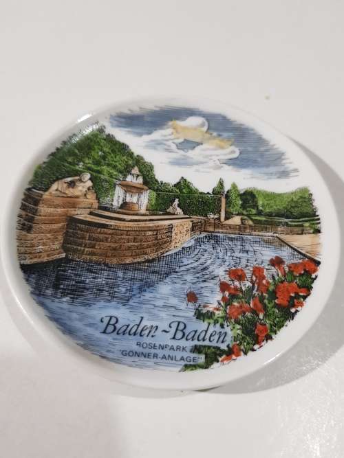 Mini Porcelain Plate, Baden-Baden, K+T, Germany