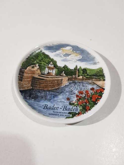 Mini Porcelain Plate, Baden-Baden, K+T, Germany
