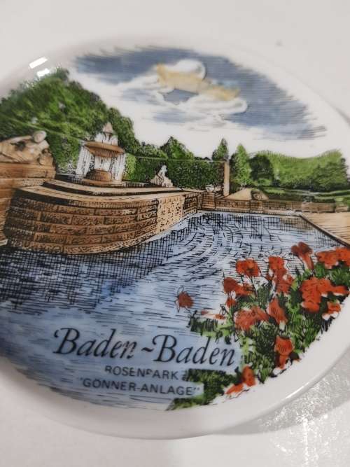 Mini Porcelain Plate, Baden-Baden, K+T, Germany