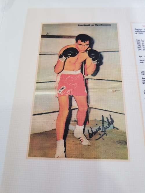 Willie Ludick, Poster and Boxing Statistcs, on Canvas