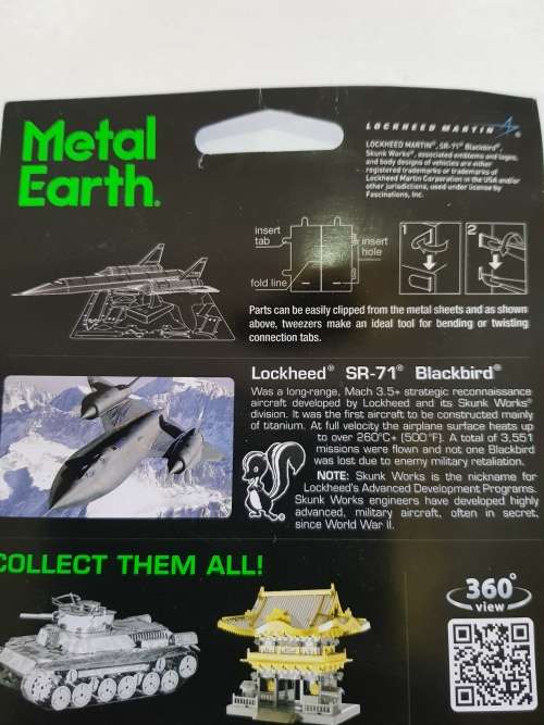 Fascinations, Metal Earth, SR-71 Blackbird, Steel Model Kit