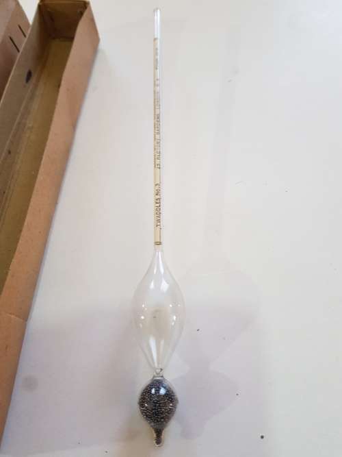 Vintage Hydrometer, Specific Gravity Hydrometer, Twaddles No. 3, 48 - 74, British Hydrometer Co.