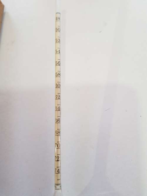 Vintage Hydrometer, Specific Gravity Hydrometer, Twaddles No. 3, 48 - 74, British Hydrometer Co.