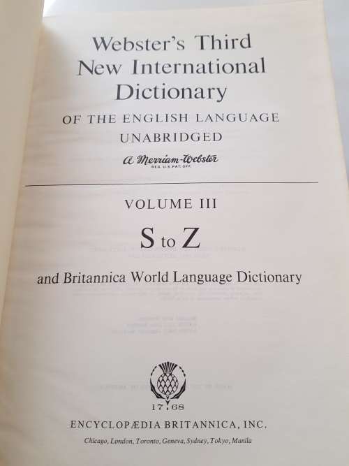 Webster's Third New International Dictionary, Vol. 1 - 3