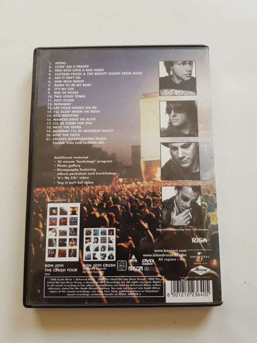 Bon Jovi, The Crush Tour, Live from London, DVD