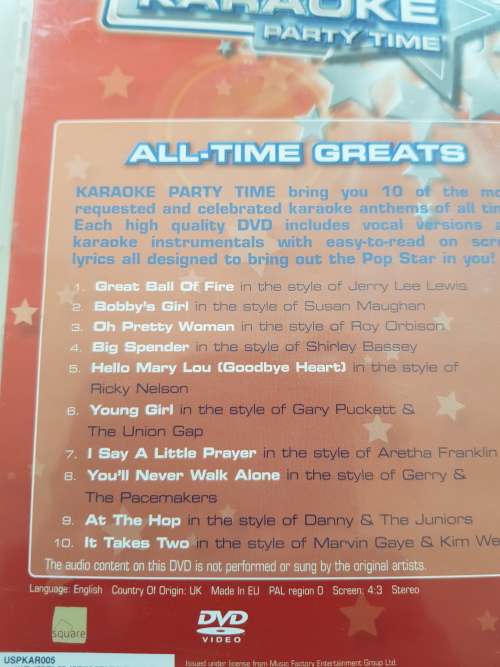Karaoke Party Time, All Time Greats, DVD