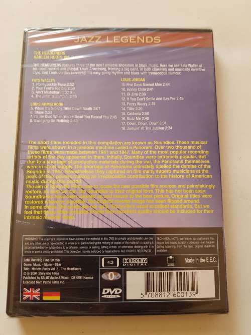 Jazz Legends, The Headliners, Harlem Roots Vol. 2, DVD