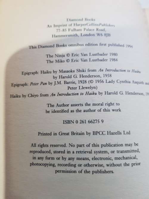 Eric Lustbader, The Ninja/The Miko, Hardcover