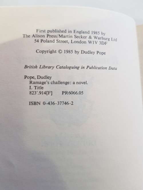 Dudley Pope, Ramage's Challenge, Hardcover