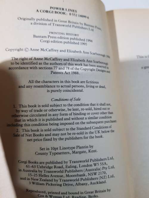 Anne McCaffrey and Elizabeth Ann Scarborough, Power Lines