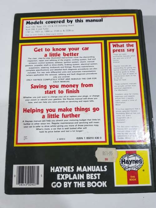 Audi 100 and 200, 1982-1987, Workshop Manual, Haynes