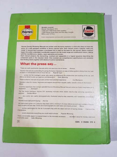 Mazda Hatchback, 1977-1978, Workshop Manual, Haynes