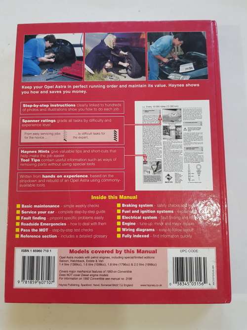 Opel Astra, 1991-1998 Workshop Manual, Haynes